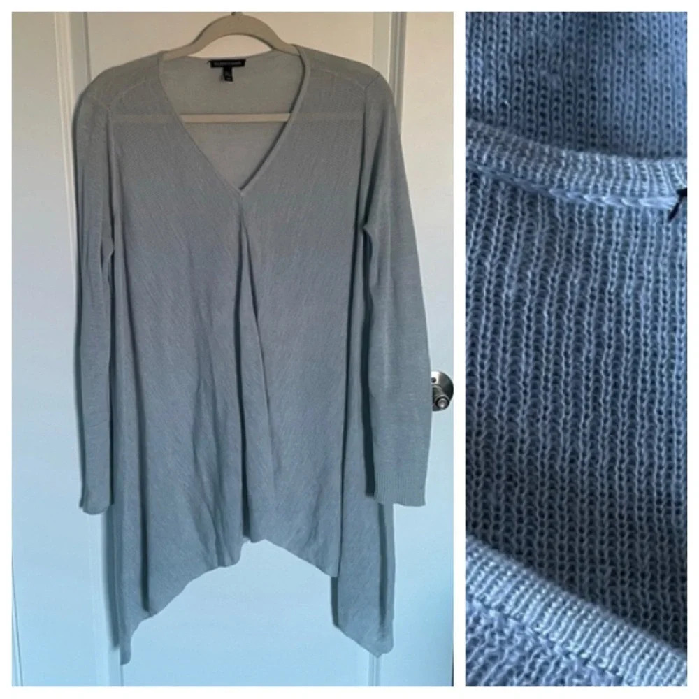 Eileen Fisher v-neck of pleated swing Sweater 18847